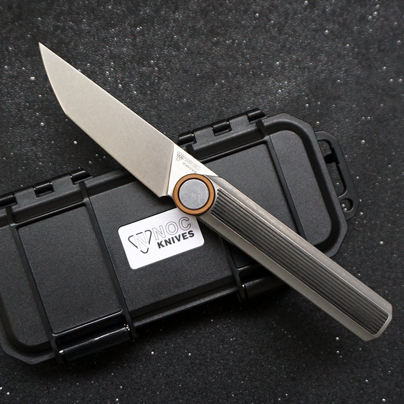 NOC Knives MT-20 Titanium Handle Folding Knife M390 Powder Steel Blade(Dark gray)