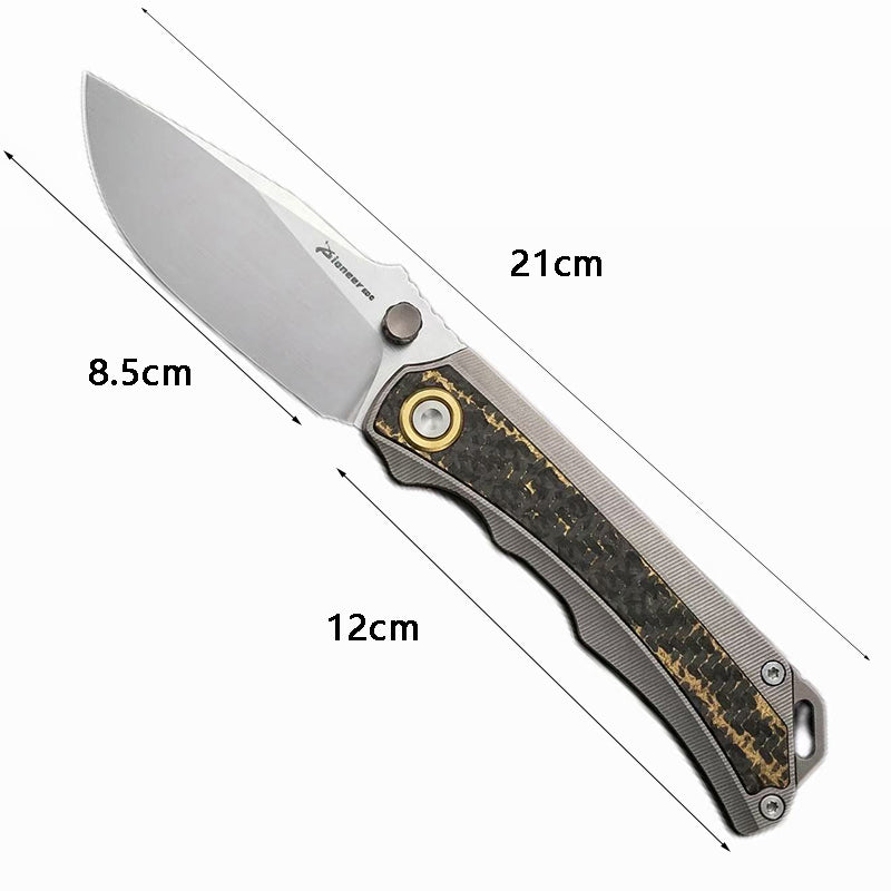 Titanium Alloy Carbon Fiber Folding Knife M390 Blade EDC Equipment