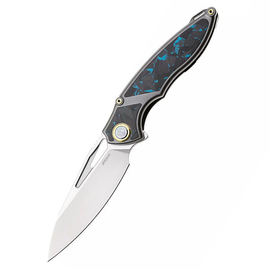 Rike Knife 1902s Small Folding Knife M390 Blade Material Blue Carbon Fiber Titanium Alloy Handle