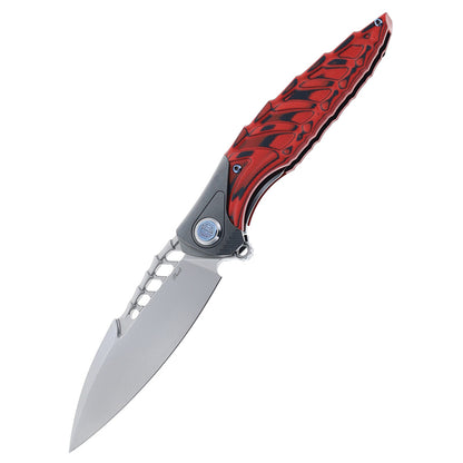 Rike Thor 7 Folding Knife Red G10 Titanium Handle 154CM Blade