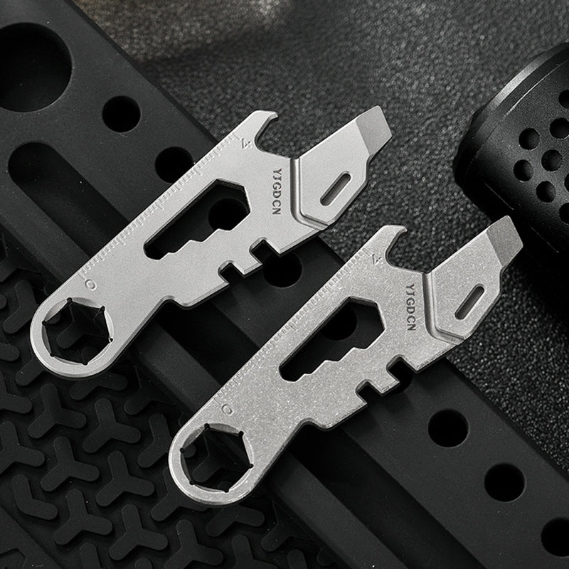 Mini Titanium Alloy Multifunctional Crowbar Wrench Bottle Opener Suitable for EDC/Outdoor
