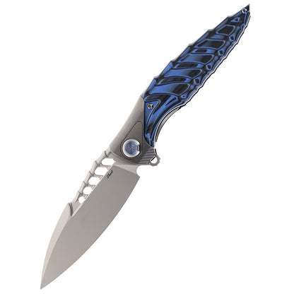 Rike Thor 7 Folding Knife Blue G10 Titanium Handle 154CM Blade