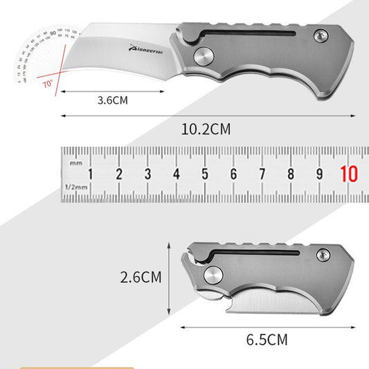 itanium Alloy Mini Folding Knife 14C28N Blade EDC Outdoor Portable Tool