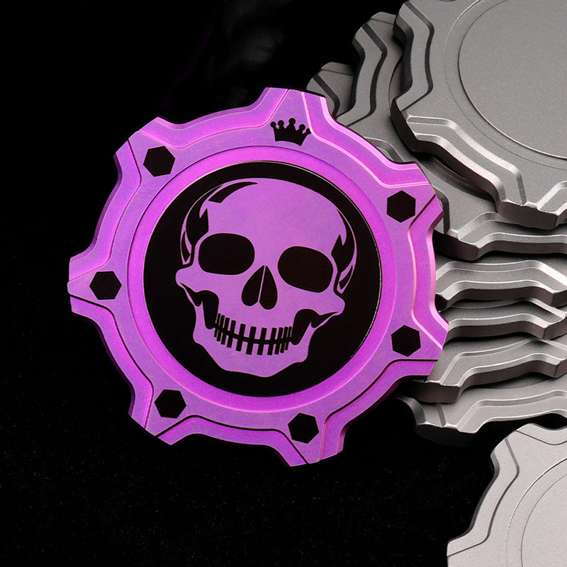 Skull Crown Titanium Alloy Gear Commemorative Coin Outdoor Edc Portable Decompression Toy