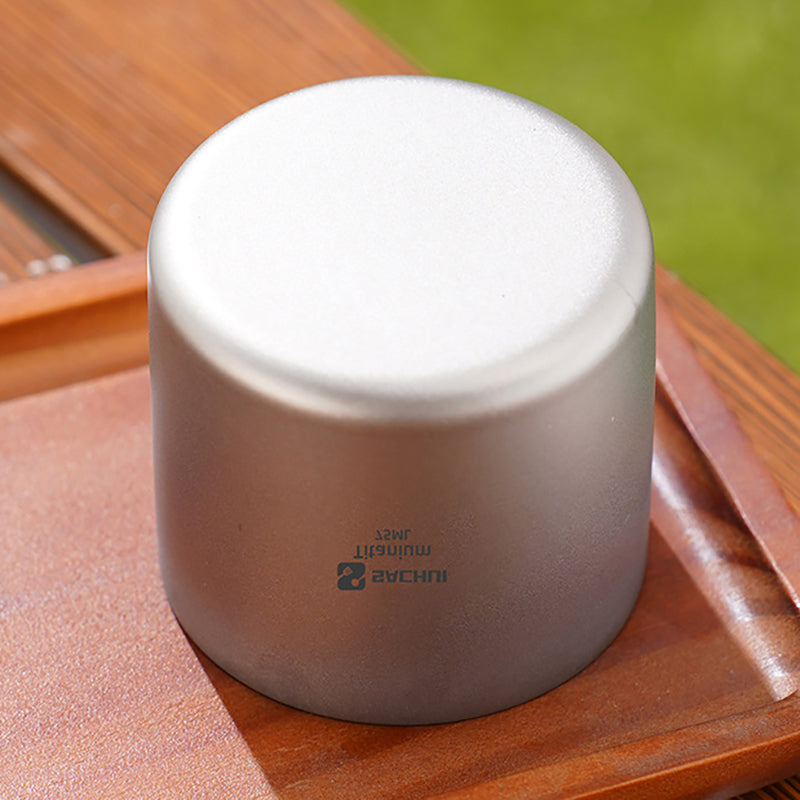 Pure Titanium 75ML Double-Layer Anti-Scalding Portable Tea Cup Set