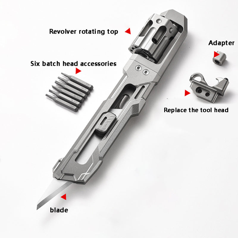 TC4 Titanium Alloy EDC Utility Knife - Outdoor Multifunctional Tool With Multi-Spec Screwdriver Decompression