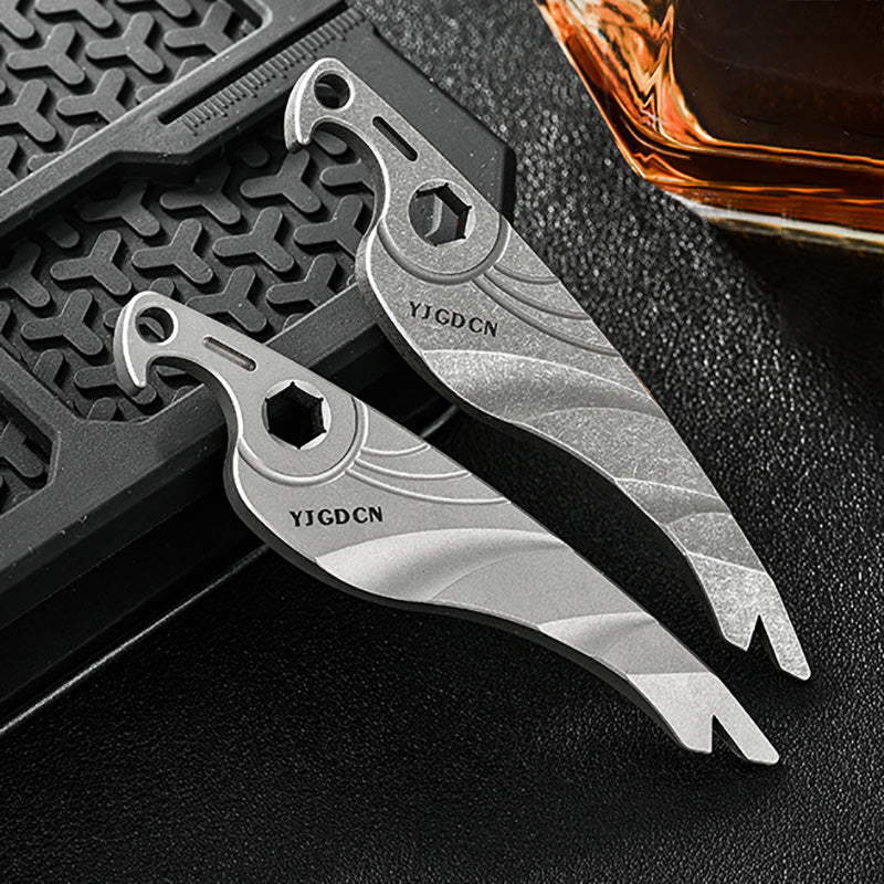 Titanium Alloy Multifunctional Crowbar EDC Tool Bottle Opener Emergency Tool