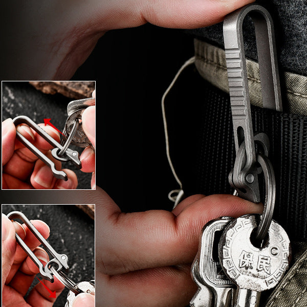 Quick detachable portable titanium alloy belt buckle, car keychain