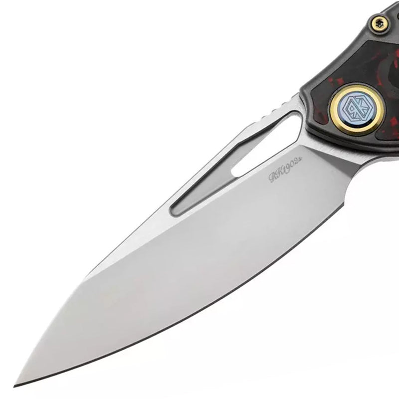 Rike Knife 1902s Small Folding Knife M390 Blade Material Red Carbon Fiber Titanium Alloy Handle