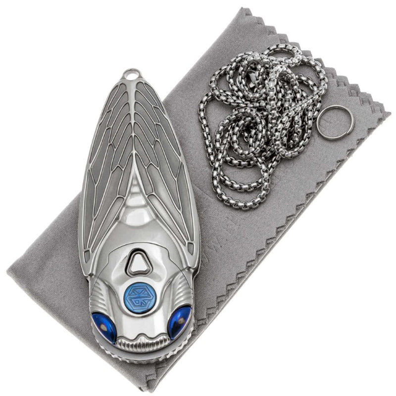 Rike Knife Titanium Alloy Primary Color Folding Knife M390 Steel Knife Cicada Design Edc Pocket Knife With Necklace Hole