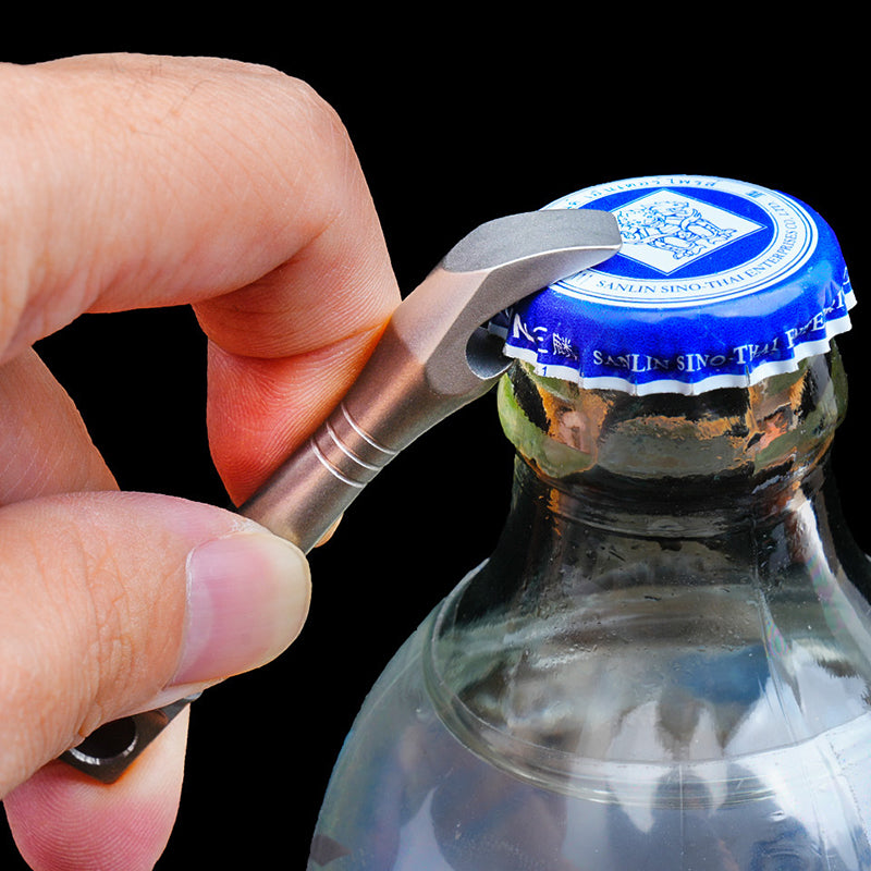 Titanium Alloy Crowbar Key Pendant Mini EDC Tool Portable Bottle Opener