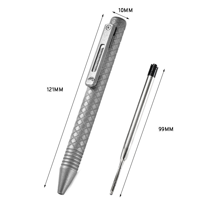 Titanium Alloy Non‑Slip Outdoor EDC Tactical Pen, Gray