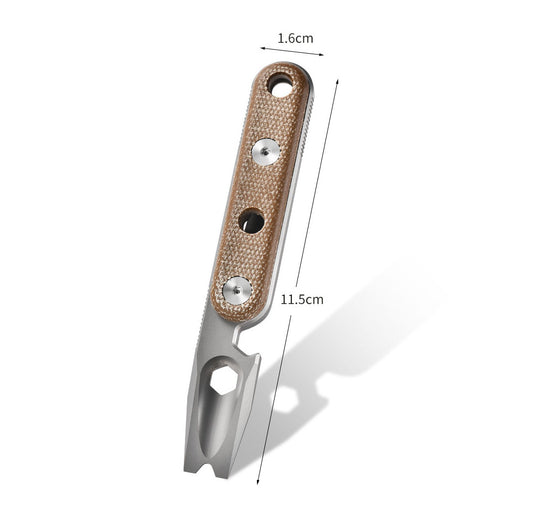 Titanium alloy multifunctional crowbar outdoor car tool hex wrench bottle opener EDC portable crowbar