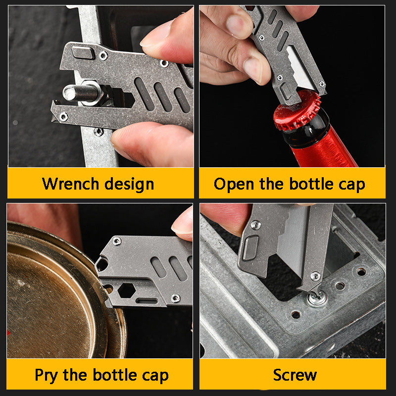 Titanium Alloy Multifunctional EDC Utility Knife – Replaceable Blade, Bottle Cap Opener & Gadget Repair Tool