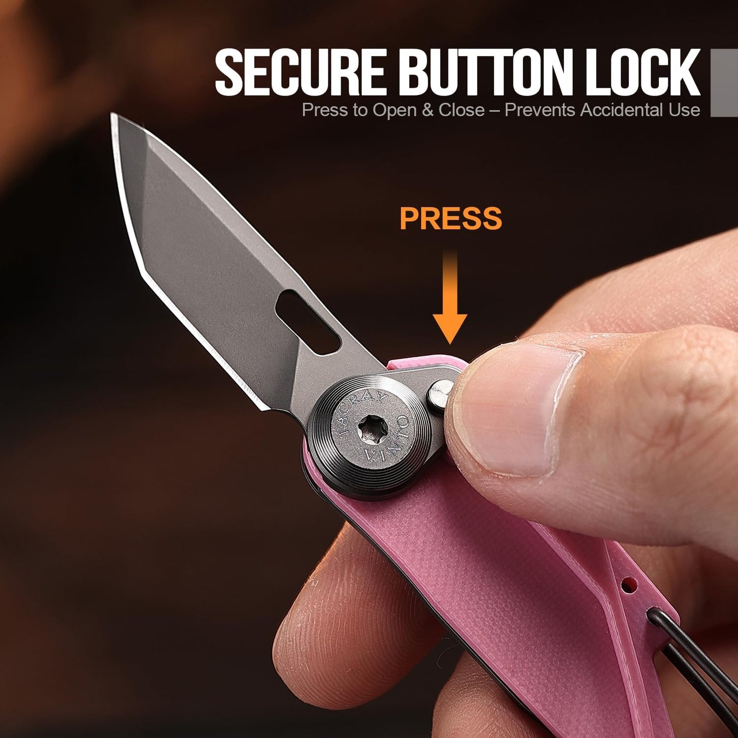 TACRAY Vinto Pink Multifunctional Folding Knife EDC Hanging Buckle With Bottle Opener For Outdoor Camping
