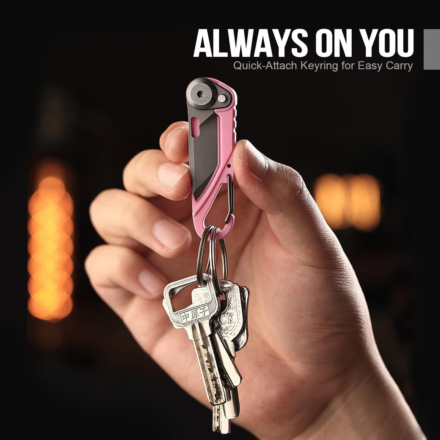 TACRAY Vinto Pink Multifunctional Folding Knife EDC Hanging Buckle With Bottle Opener For Outdoor Camping