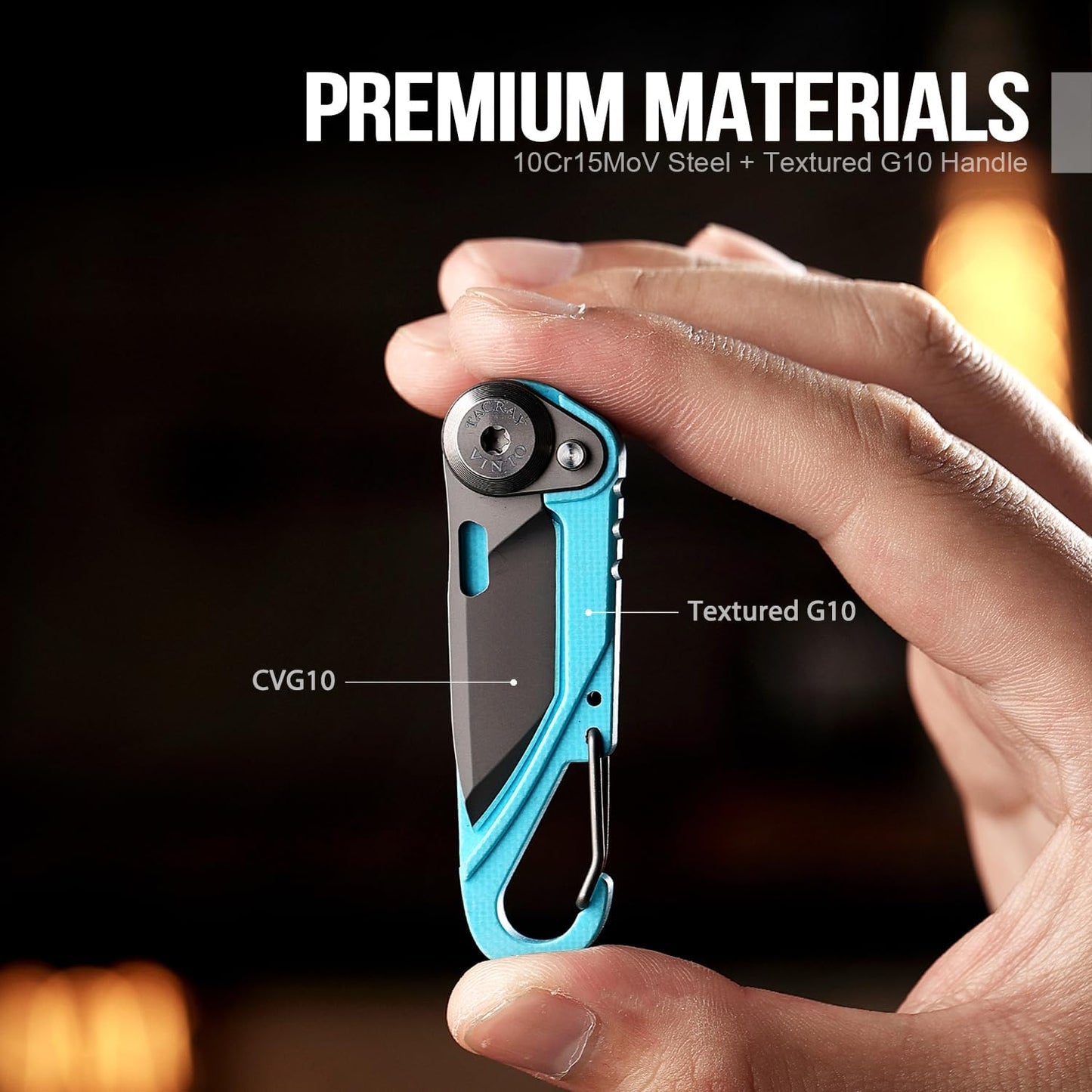 TACRAY Vinto Blue Multifunctional Folding Knife EDC Hanging Buckle With Bottle Opener For Outdoor Camping
