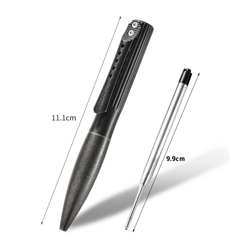 Titanium Alloy Writing Pen Multifunctional Portable EDC Tactical Pen (Black)