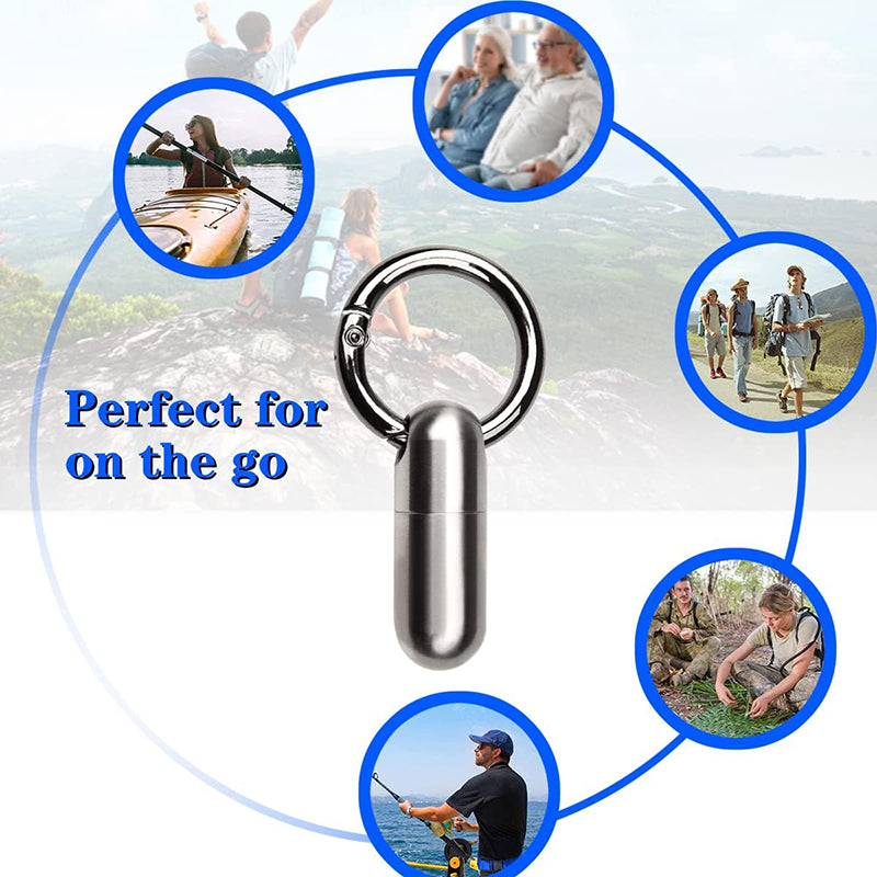 Titanium Alloy Mini Portable Medicine Box, Waterproof Small Medicine Bottle, Waterproof Bottle, Portable First Aid Medicine Bottle, Suitable for EDC/Outdoor Emergency