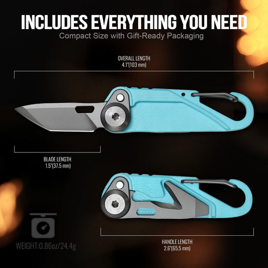 TACRAY Vinto Blue Multifunctional Folding Knife EDC Hanging Buckle With Bottle Opener For Outdoor Camping
