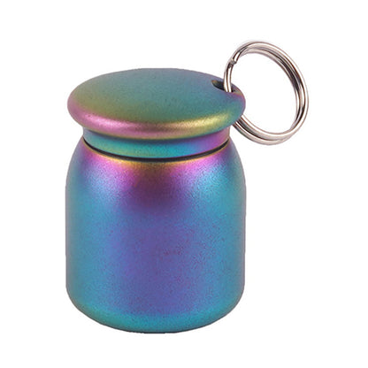 Color Titanium Alloy Waterproof Warehouse Keychain Pendant, Travel Sub-Packing Medicine Box