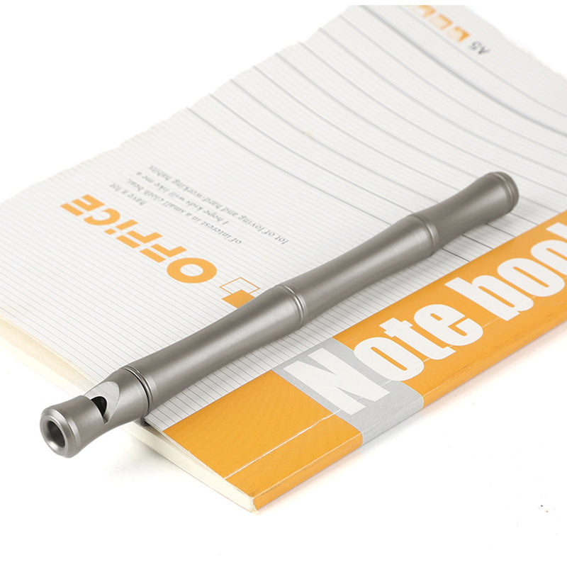 Bamboo multifunctional titanium alloy ballpoint pen tip with whistle