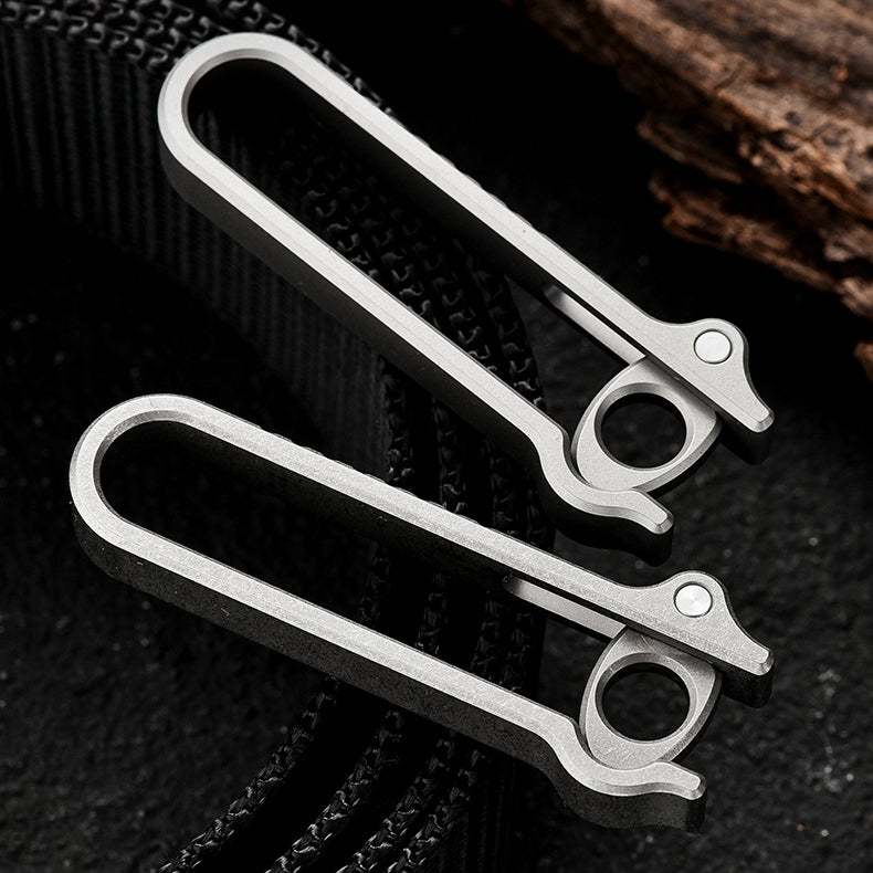 Quick detachable portable titanium alloy belt buckle, car keychain