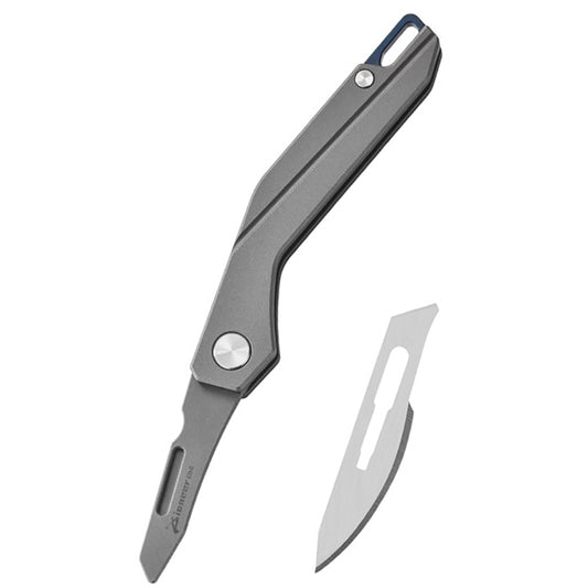 Multifunctional Titanium Alloy Folding Utility Knife Outdoor Portable EDC Tool With 10 #24 Blades