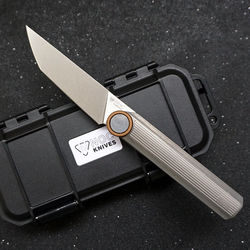 NOC Knives MT-20 Titanium Handle Folding Knife M390 Powder Steel Blade（gray）