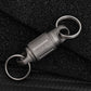 Titanium alloy magnetic keychain, 360° quick release two-way buckle, dark gray