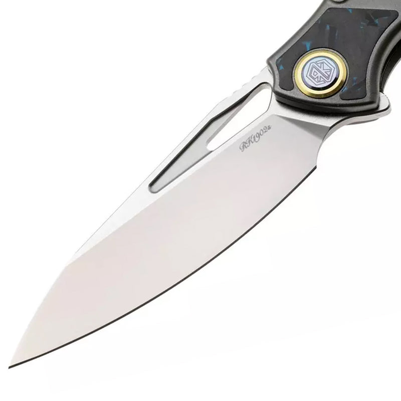 Rike Knife 1902s Small Folding Knife M390 Blade Material Blue Carbon Fiber Titanium Alloy Handle