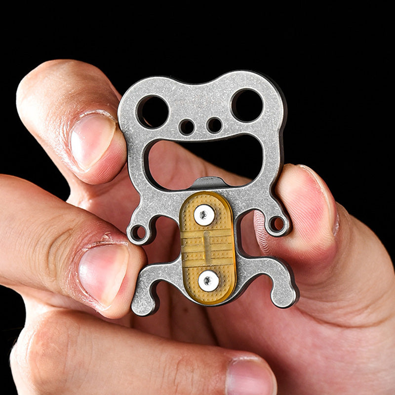 Multifunctional Titanium Alloy Crowbar ,EDC Tool, Titanium Alloy Bottle Opener, Frog Shape Portable Ornaments, Outdoor Tools
