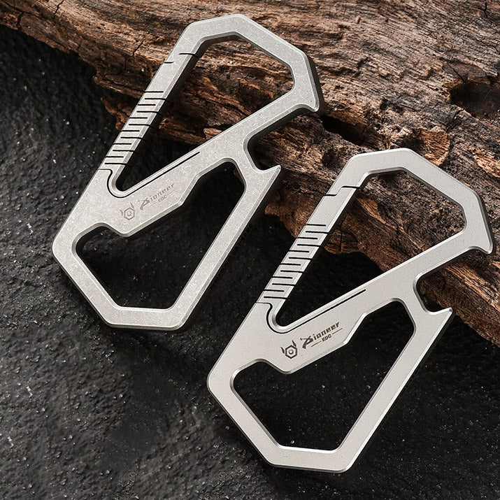 Titanium alloy multifunctional keychain, high elasticity buckle, bottle opener