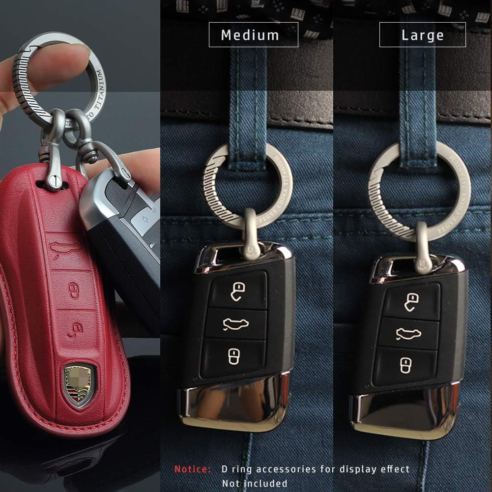 FEGVE Titanium Circle Carabiner Keychain Clip, Quick Release Keychain Large 35,8mm