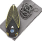 Rike Knife Titanium Alloy Folding Knife M390 Steel Blade Cicada Design EDC Pocket Knife with Necklace Hole Lightweight Wear-Resistant(Dark gray)