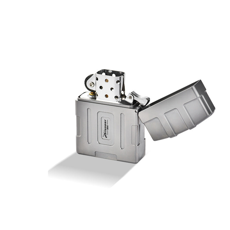 Titanium Alloy Windproof Kerosene Lighter Suitable for Men's Business Gifts & EDC Outdoor Camping