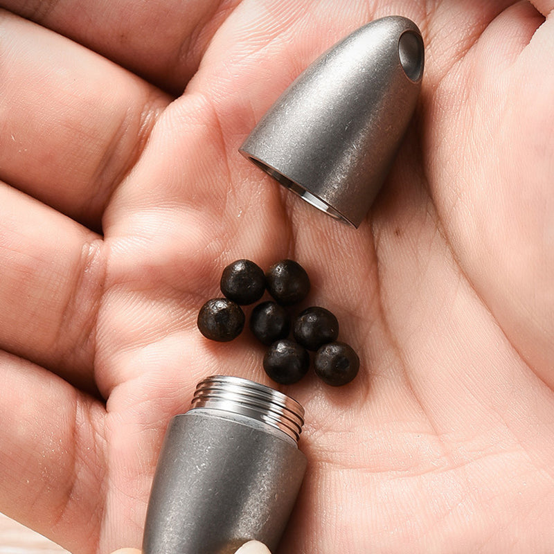 Multifunctional Titanium Alloy Mini Pill Box, Portable Portable Tool, EDC Waterproof and Moisture-Proof Pill Box, Titanium Sealed Compartment