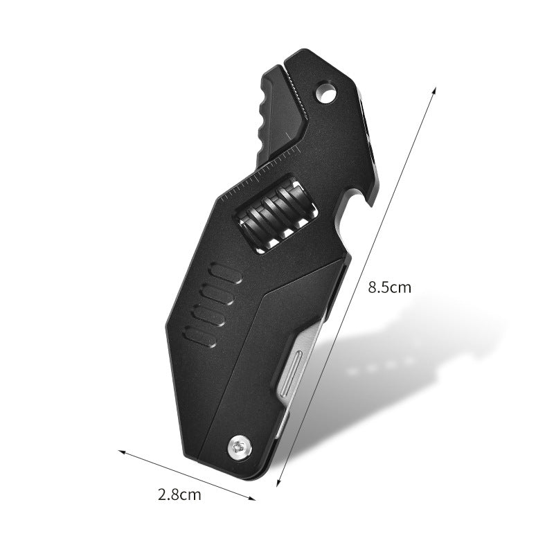Titanium Alloy CNC Multifunctional Knife With Wrench, M390 Blade Material, Black Finish