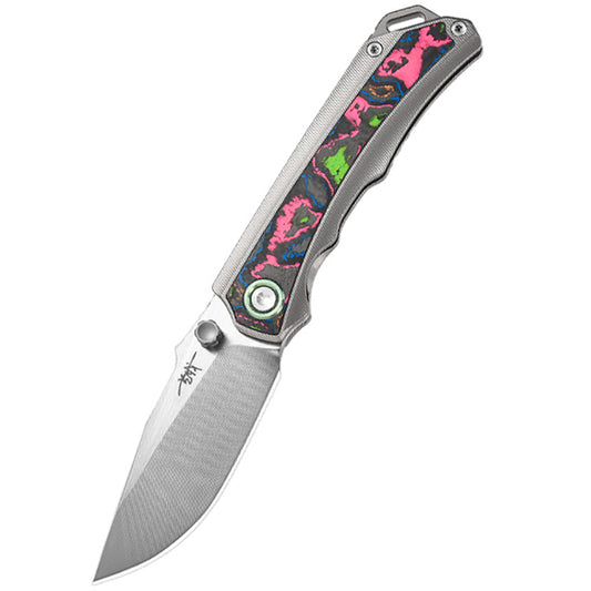 Titanium Alloy Folding Knife M390 Blade Material Multifunctional Outdoor Portable EDC Tool Symphony Carbon Fiber Model