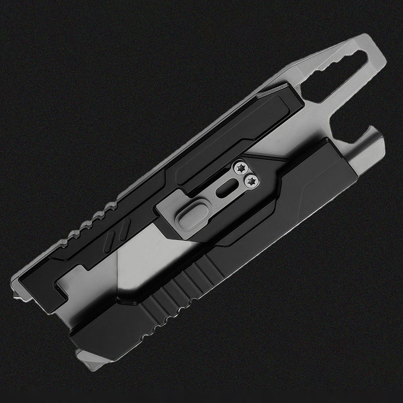 Aluminum Alloy Multifunctional Utility Knife, Outdoor Portable EDC Gear, Black