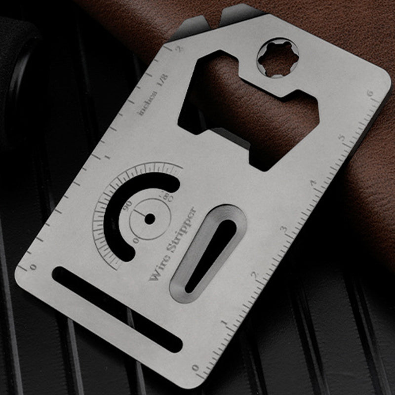 Titanium Alloy Multi-Function Tool Card Portable Keychain Pendant Crowbar Bottle Opener