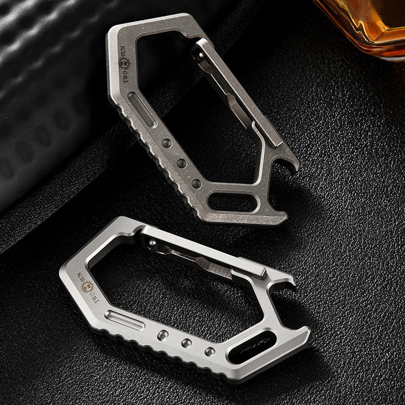 Titanium alloy Keychain Multifunctional Keychain Bottle Opener, Titanium Carabiner