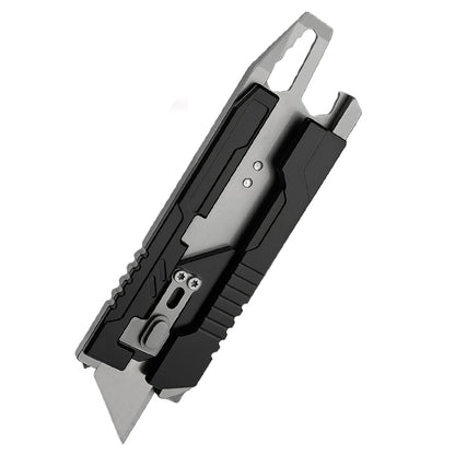 Aluminum Alloy Multifunctional Utility Knife, Outdoor Portable EDC Gear, Black