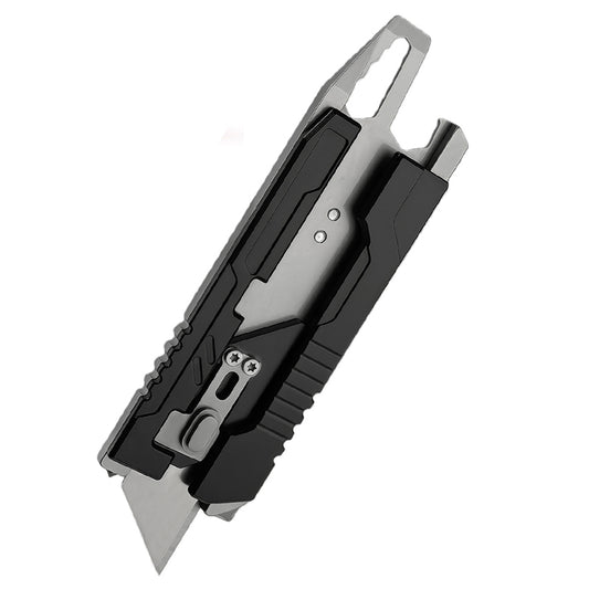 Aluminum Alloy Multifunctional Utility Knife, Outdoor Portable EDC Gear, Black