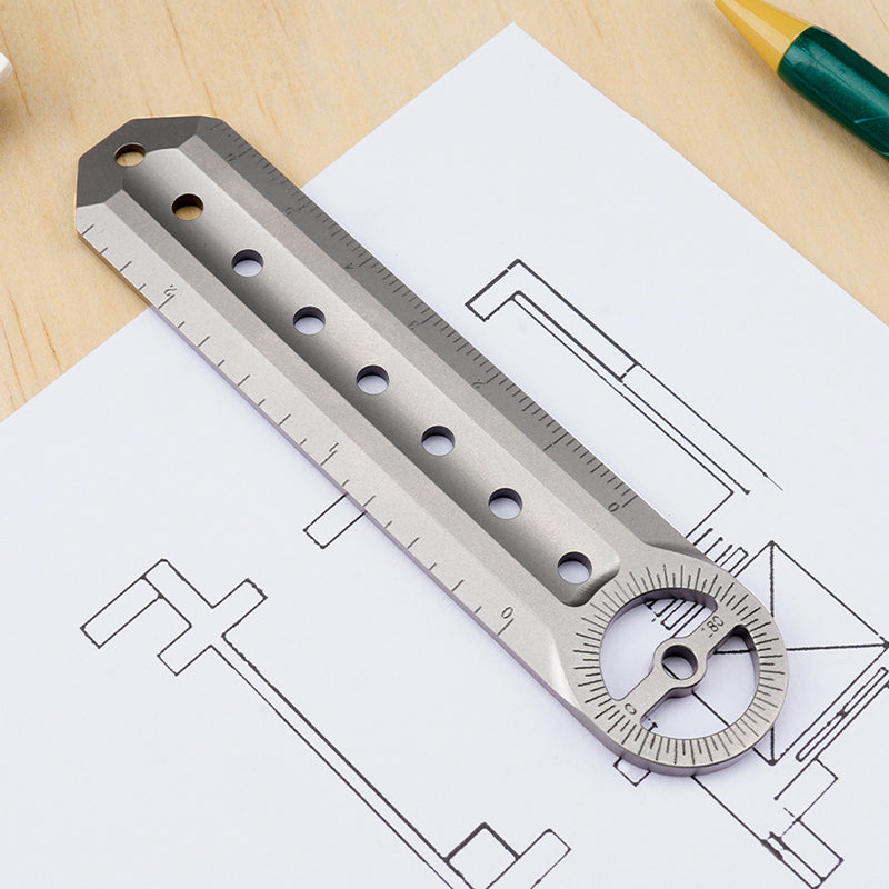 Titanium Alloy Multifunctional Ruler Outdoor Edc Equipment Portable Waist Hanging Crowbar