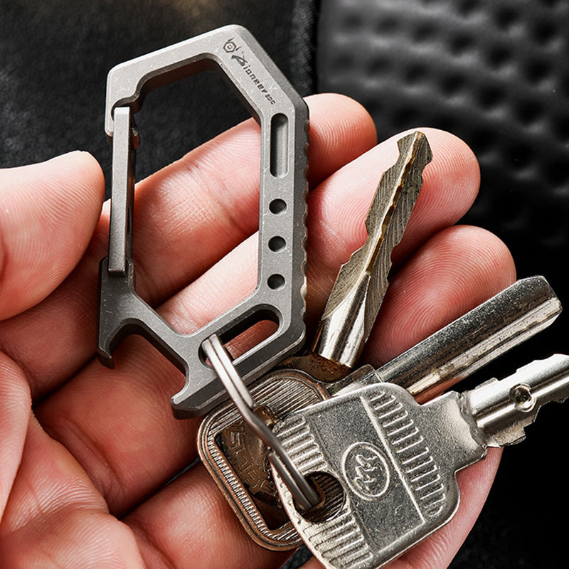 Titanium alloy Keychain Multifunctional Keychain Bottle Opener, Titanium Carabiner