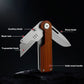 Outdoor Multifunctional Folding Utility Knife, Solid Wood Handle Stainless Steel Blade Portable EDC Cutting Tool