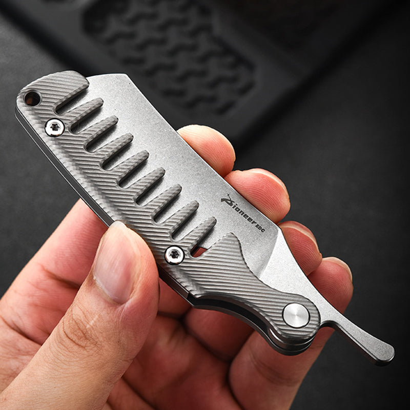 Titanium Alloy Manual Safety Razor, Old‑Fashioned Multifunctional Comb Razor, Reusable Shaving Tool For Men Daily Grooming