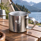 Pure Titanium Water Cup 75Ml Double-Layer Anti-Scalding Tea Cup With Handle Outdoor Coffee Cup