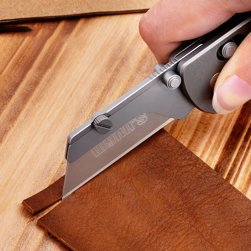 Titanium Alloy Folding Utility Knife With Detachable SK5 Blade, Suitable For Unpacking And Manual Cutting